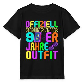 Fête des années 90 années 90 - T-shirt bio MINI CREATOR Stanley/Stella Enfant - noir - Devant - Mikhail (115cm)