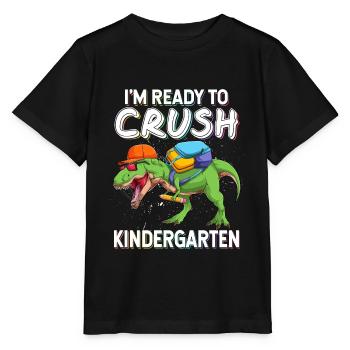 I'm Ready To Crush Kindergarten Dinosaur Back - T-shirt bio MINI CREATOR Stanley/Stella Enfant - noir - Devant - Mikhail (115cm)