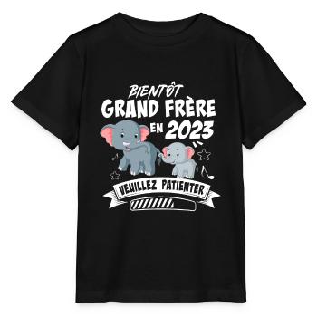 Bientôt Grand Frère En 2023 Cadeau Grossesse - T-shirt bio MINI CREATOR Stanley/Stella Enfant - noir - Devant - Mikhail (115cm)