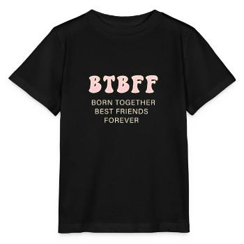 BTBFF Matching Outfit Identical Twins - Stanley/Stella MINI CREATOR Kids’ T-Shirt - black - Front - Mikhail (115cm)