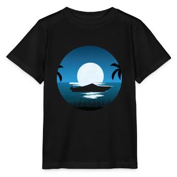 Bateau à moteur Moon - T-shirt bio MINI CREATOR Stanley/Stella Enfant - noir - Devant - Mikhail (115cm)