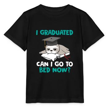 J’ai obtenu mon diplôme Puis-je aller me coucher maintenant? - T-shirt bio MINI CREATOR Stanley/Stella Enfant - noir - Devant - Mikhail (115cm)