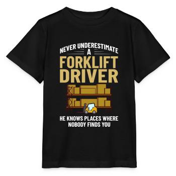 Conducteur de chariot élévateur Élévateur - T-shirt bio MINI CREATOR Stanley/Stella Enfant - noir - Devant - Mikhail (115cm)