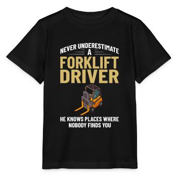 Conducteur de chariot élévateur Élévateur - T-shirt bio MINI CREATOR Stanley/Stella Enfant - noir - Devant - Mikhail (115cm)