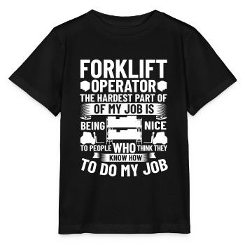 Conducteur de chariot élévateur Élévateur - T-shirt bio MINI CREATOR Stanley/Stella Enfant - noir - Devant - Mikhail (115cm)