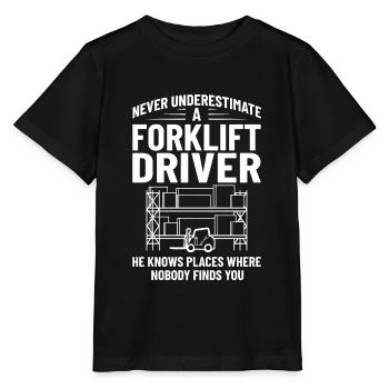 Conducteur de chariot élévateur Élévateur - T-shirt bio MINI CREATOR Stanley/Stella Enfant - noir - Devant - Mikhail (115cm)