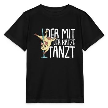 Katze Mietzekatze Hauskatze - Stanley/Stella Kinder T-Shirt MINI CREATOR  - Schwarz - Vorne - Mikhail (115cm)