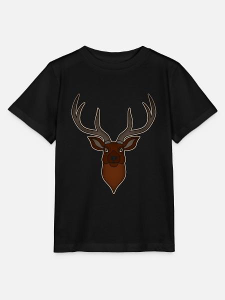 Rothirsch Geweih mit Hirschgeweih - Stanley/Stella Kinder T-Shirt MINI CREATOR  - Schwarz