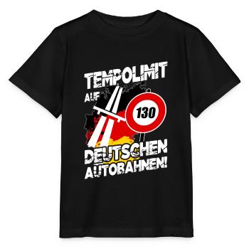 Autobahn Tempolimit Tempolimit Auf Deutschen - Stanley/Stella Kinder T-Shirt MINI CREATOR  - Schwarz - Vorne - Mikhail (115cm)