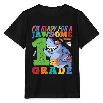 First Grader Awesome Back to School Lifestyle Gesc - Stanley/Stella MINI CREATOR Kids’ T-Shirt - black - Front - Mikhail (115cm)