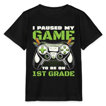 First Grader Awesome Back To School Gamer Lovers - Stanley/Stella MINI CREATOR Kids’ T-Shirt - black - Front - Mikhail (115cm)