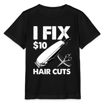 I fix 10 dollars hair cuts Design - Stanley/Stella MINI CREATOR Kids’ T-Shirt - black - Front - Mikhail (115cm)