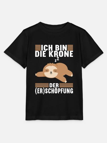 Faultier Spruch Müdigkeit - Stanley/Stella Kinder T-Shirt MINI CREATOR - Schwarz