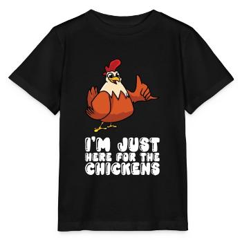 Je ne suis ici qu’à cause des poulets - T-shirt bio MINI CREATOR Stanley/Stella Enfant - noir - Devant - Mikhail (115cm)