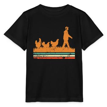 Chicken Chickens - Stanley/Stella MINI CREATOR Kids’ T-Shirt - black - Front - Mikhail (115cm)