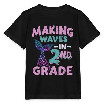 2. Klasse Schulkind Mädchen - Stanley/Stella Kinder T-Shirt MINI CREATOR  - Schwarz - Vorne - Mikhail (115cm)