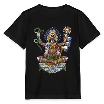 Chaman guerrier aztèque - T-shirt bio MINI CREATOR Stanley/Stella Enfant - noir - Devant - Mikhail (115cm)
