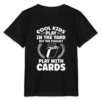 Card Collector The Coolest Play WIth Cards - Stanley/Stella MINI CREATOR Kids’ T-Shirt - black - Front - Mikhail (115cm)