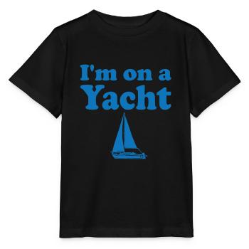 Je suis sur un yacht j’adore naviguer - T-shirt bio MINI CREATOR Stanley/Stella Enfant - noir - Devant - Mikhail (115cm)