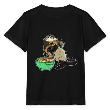 Japanische Nudelsuppe Ramen Kawaii Miso Suppe - Stanley/Stella Kinder T-Shirt MINI CREATOR  - Schwarz - Vorne - Mikhail (115cm)