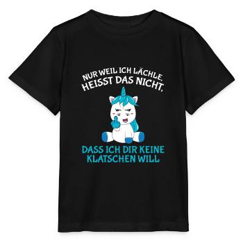 Nur weil ich lächle heißt nicht keine klatschen - Stanley/Stella Kinder T-Shirt MINI CREATOR  - Schwarz - Vorne - Mikhail (115cm)