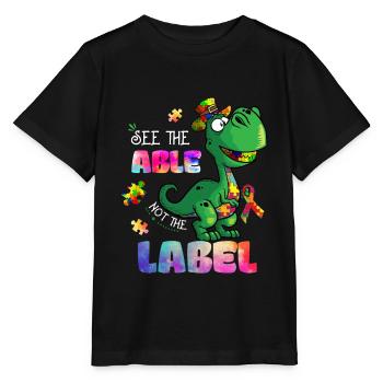 Autism See The Able Not The Label - Stanley/Stella MINI CREATOR Kids’ T-Shirt - black - Front - Mikhail (115cm)