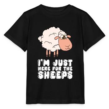 Je ne suis qu’à cause des moutons ici - T-shirt bio MINI CREATOR Stanley/Stella Enfant - noir - Devant - Mikhail (115cm)
