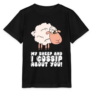 Mes moutons et moi bavardons à votre sujet - T-shirt bio MINI CREATOR Stanley/Stella Enfant - noir - Devant - Mikhail (115cm)