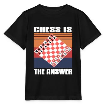 Chess Is The Answer Cool Retro T-Shirt Present - Stanley/Stella Kinder T-Shirt MINI CREATOR  - Schwarz - Vorne - Mikhail (115cm)