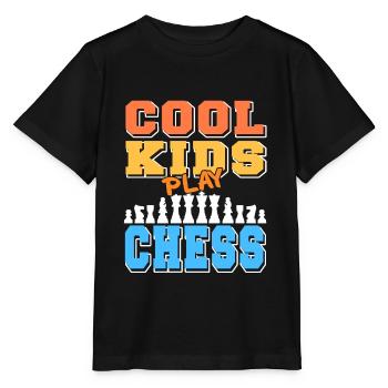 Cool Kids Play Chess Awesome Retro T-Shirt - Stanley/Stella Kinder T-Shirt MINI CREATOR  - Schwarz - Vorne - Mikhail (115cm)