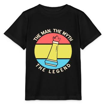 Retro The Man The Myth The Legend Queen Chess - Stanley/Stella Kinder T-Shirt MINI CREATOR  - Schwarz - Vorne - Mikhail (115cm)