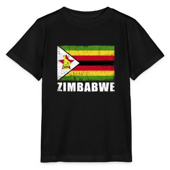 Zimbabwe Flag Grunge Zimbabwe Flag - Stanley/Stella MINI CREATOR Kids’ T-Shirt - black - Front - Mikhail (115cm)