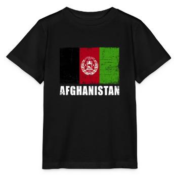 Afghanistan Flagge Grunge Afghanistan Fahne - Stanley/Stella Kinder T-Shirt MINI CREATOR  - Schwarz - Vorne - Mikhail (115cm)