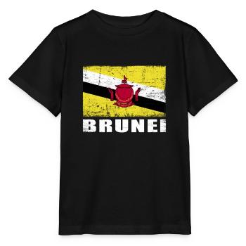 Brunei Flag Grunge Brunei Flag - T-shirt bio MINI CREATOR Stanley/Stella Enfant - noir - Devant - Mikhail (115cm)