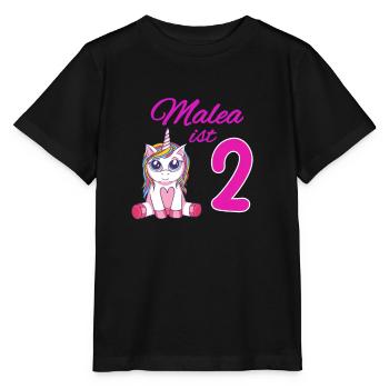 Kindergeburtstag 2 Jahre Mädchen Name Malea - Stanley/Stella Kinder T-Shirt MINI CREATOR  - Schwarz - Vorne - Mikhail (115cm)