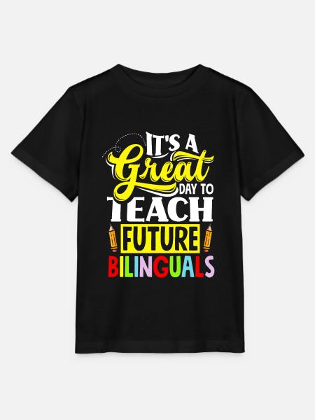 ESL Professeur Linguiste Quota d’enseignement multilingue - T-shirt bio MINI CREATOR Stanley/Stella Enfant - noir