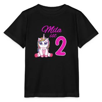 Kindergeburtstag 2 Jahre Mädchen Name Mila - Stanley/Stella Kinder T-Shirt MINI CREATOR  - Schwarz - Vorne - Mikhail (115cm)