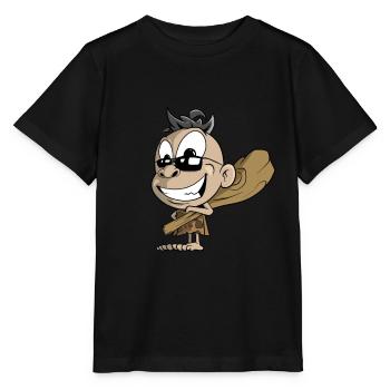 Little Neanderthal with mace - Stanley/Stella MINI CREATOR Kids’ T-Shirt - black - Front - Mikhail (115cm)