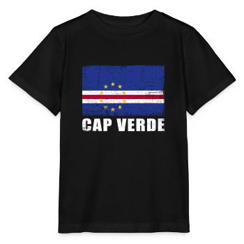 Drapeau du Cap-Vert Grunge Drapeau du Cap-Vert - T-shirt bio MINI CREATOR Stanley/Stella Enfant - noir - Devant - Mikhail (115cm)