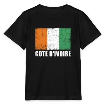Drapeau de la Côte d’Ivoire - T-shirt bio MINI CREATOR Stanley/Stella Enfant - noir - Devant - Mikhail (115cm)