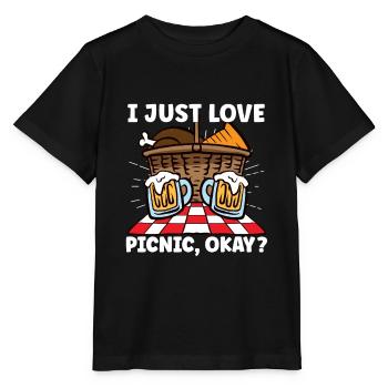 Picnic Lover Pique-Panier de nourriture Date de pique- - T-shirt bio MINI CREATOR Stanley/Stella Enfant - noir - Devant - Mikhail (115cm)