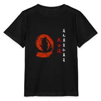 7 vertus d’un personnage japonais de samouraï - T-shirt bio MINI CREATOR Stanley/Stella Enfant - noir - Devant - Mikhail (115cm)