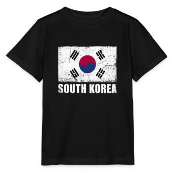 South Korea Flag Grunge South Korea Flag - Stanley/Stella MINI CREATOR Kids’ T-Shirt - black - Front - Mikhail (115cm)