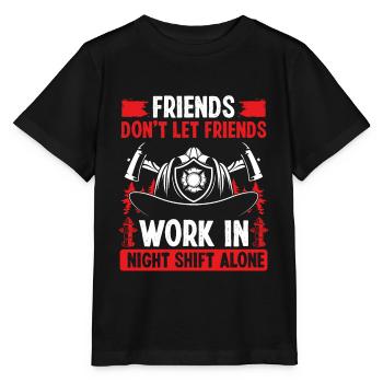 Pompier Drôle de tuyau d’incendie Night Shift Masque coupe-feu - T-shirt bio MINI CREATOR Stanley/Stella Enfant - noir - Devant - Mikhail (115cm)