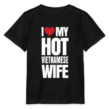 Vietnamesisches Ehefrauengeschenk - Stanley/Stella Kinder T-Shirt MINI CREATOR  - Schwarz - Vorne - Mikhail (115cm)