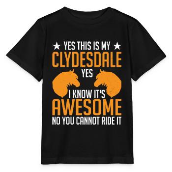 Clydesdale Cold Blood Horse Scotland Horse - Stanley/Stella MINI CREATOR Kids’ T-Shirt - black - Front - Mikhail (115cm)