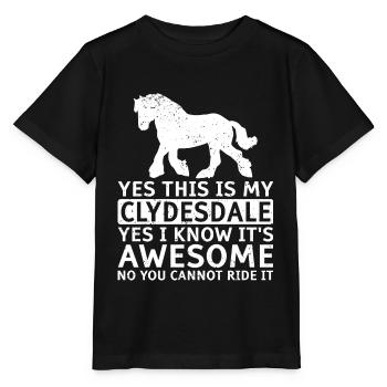 Clydesdale Cold Blood Horse Scotland Horse - Stanley/Stella MINI CREATOR Kids’ T-Shirt - black - Front - Mikhail (115cm)