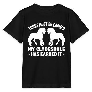 Clydesdale Cold Blood Horse Scotland Horse - Stanley/Stella MINI CREATOR Kids’ T-Shirt - black - Front - Mikhail (115cm)