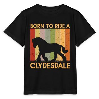 Clydesdale Cold Blood Horse Scotland Horse - Stanley/Stella MINI CREATOR Kids’ T-Shirt - black - Front - Mikhail (115cm)