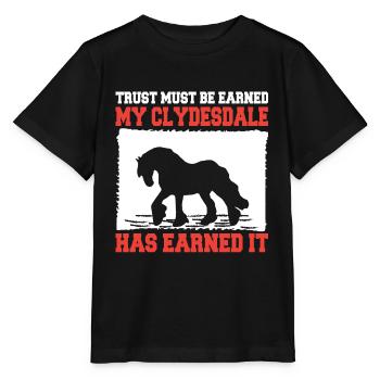 Clydesdale Cold Blood Horse Scotland Horse - Stanley/Stella MINI CREATOR Kids’ T-Shirt - black - Front - Mikhail (115cm)
